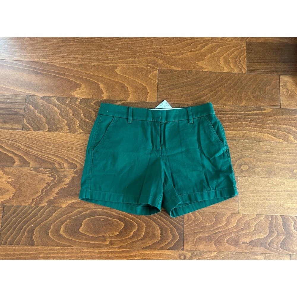 J.Crew Womens 5 Inch Chino Shorts Kelly Green Cotton Twill Size 6 H1453 NWT - Picture 2 of 8
